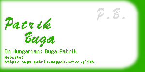patrik buga business card